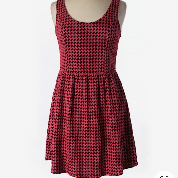 Collective Concepts houndstooth stretchy cotton blend dress sz LG - Picture 1 of 7